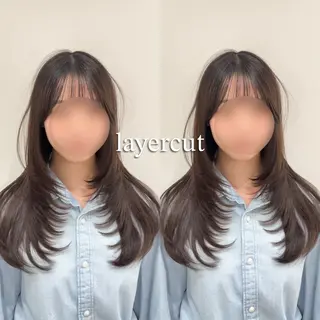 セミロング カラー SALOWIN 新宿三丁目EAST所属・韓国レイヤー🇰🇷 layercut✂️のヘアスタイル