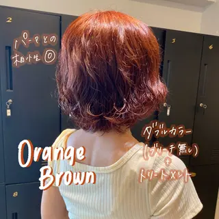 ミディアム 暖色艶color / ボブ🦩Rioのヘアスタイル