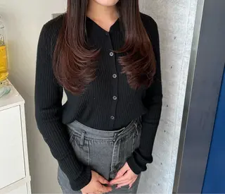 ロング レイヤー/艶髪 縮毛矯正🌱  赤石のヘアスタイル