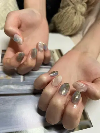 ネイル ちゅるんネイル🪄 耳ツボジュエリー🔗のネイルデザイン