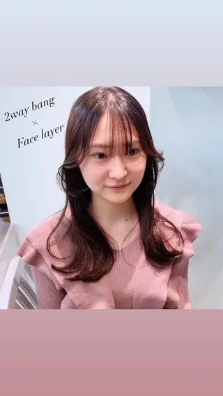 セミロング カラー 岡野 静華のヘアスタイル