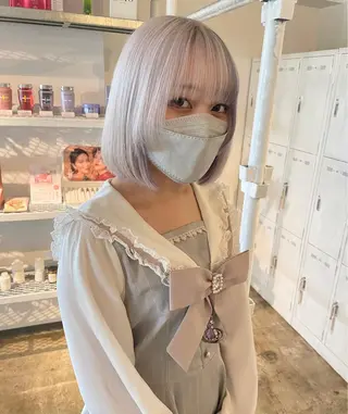 ミディアム カラー ✨艶ブリーチカラー ✨四ノ宮裕己のヘアスタイル