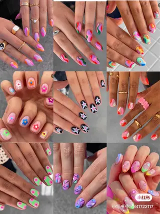 ネイル リボン、ガーリー パーツ放題専門店のネイルデザイン