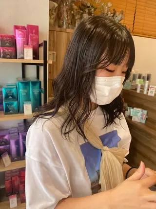 セミロング カラー ヘアアレンジ パーマ指名No1 /namiのヘアスタイル