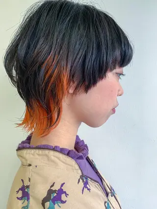 ショート nuu所属・💜ショート💜 ウルフ、ボブ二色亜美のヘアスタイル