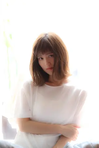 ミディアム カラー パーマ ヘアアレンジ ネイル マツエク・マツパ eyelush color world庄内駅前所属・シールエクステ／豊中 吉田孝司のヘアスタイル