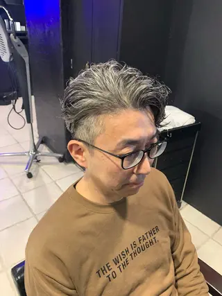 ミディアム メンズ メンズパーマ/難波/ 心斎橋　室園亮佑のヘアスタイル