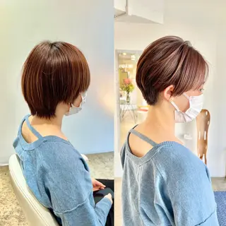 ショート カラー ショート/ボブ/縮毛 三上達大のヘアスタイル
