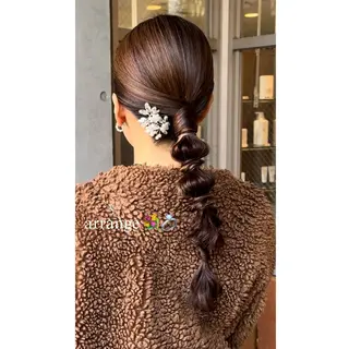 ロング ハイトーン/ ダブルカラー/透明感のヘアスタイル