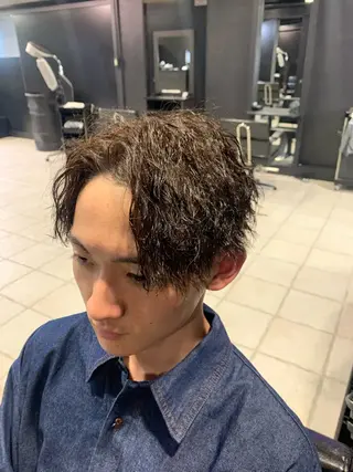 ミディアム メンズ メンズパーマ/難波/ 心斎橋　室園亮佑のヘアスタイル