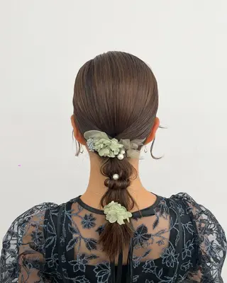 ミディアム ヘアアレンジ メンズパーマ・ 外川生純美ೀ🌝のヘアスタイル