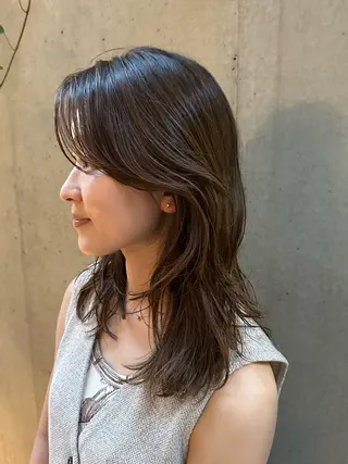 ミディアム カラー 似合わせカット /パーマ岡本淳平のヘアスタイル