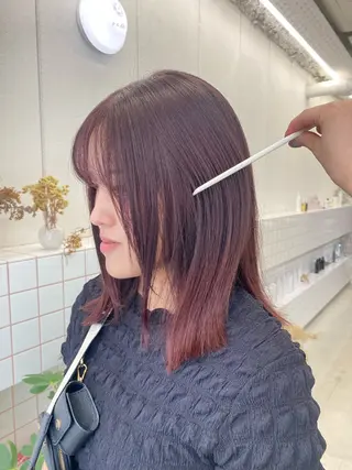 ミディアム カラー NIKO/名古屋/ 伏見/花屋併設のヘアスタイル