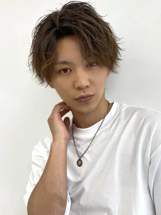 ミディアム メンズ 艶カラー/フェイス レイヤー/たむのヘアスタイル