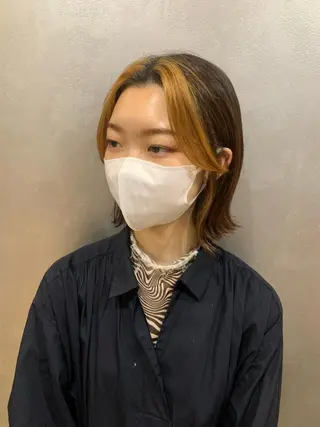 ショート カラー 傷ませない縮毛矯正／ 吉岡 美江のヘアスタイル