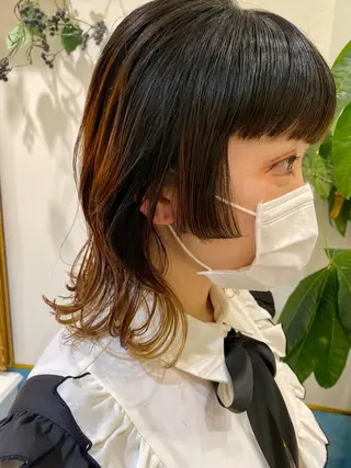 ミディアム カラー 顔周り/ブリーチなし /縮毛矯正🫧伊勢のヘアスタイル