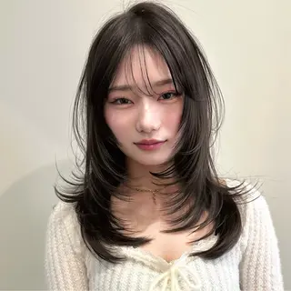 ミディアム 🌹ハッシュカット、 レイヤー韓国ヘア🌹のヘアスタイル