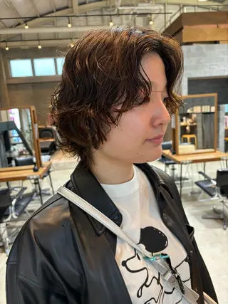 ショート カラー パーマ 押切 響　のヘアスタイル