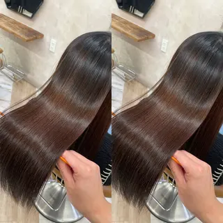 ロング 縮毛矯正/艶カラー 笠原康平のヘアスタイル