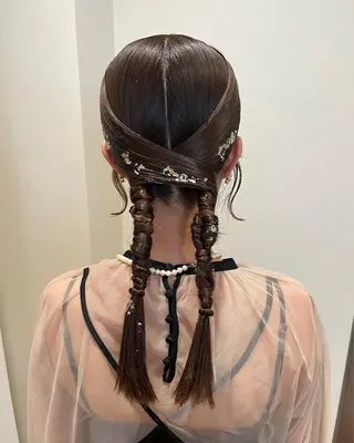 セミロング ヘアアレンジ サソウ ユリエ🥥のヘアスタイル