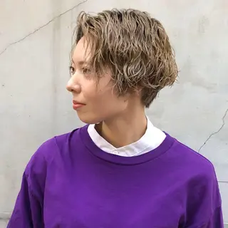 ショート カラー パーマ 堀江/心斎橋/西大橋 四ツ橋【Vers】のヘアスタイル