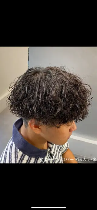 ミディアム パーマ メンズ 立川メンズパーマ職人 小泉文人のヘアスタイル