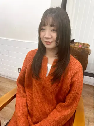 ロング カラー パーマ ヘアアレンジ メンズ キッズ レイヤーカット 🌿透け感カラーのヘアスタイル