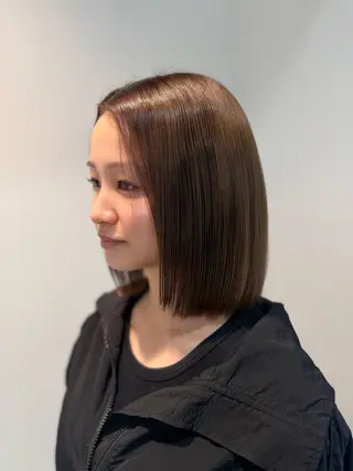 ミディアム カラー 髪質改善/縮毛矯正 /ブリーチ矯正/岡部のヘアスタイル