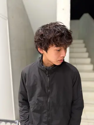 パーマ メンズ パーマ特化/フェザー パーマシャドウ/真生のヘアスタイル