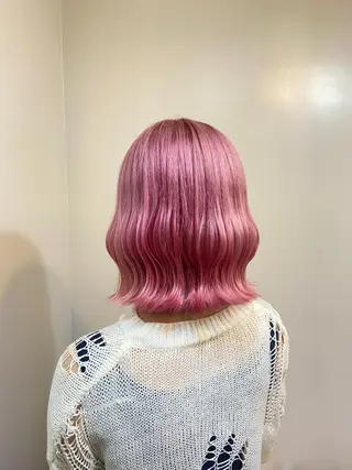 ミディアム カラー ブリーチ毛対応酸性 ストレート🌈サキのヘアスタイル