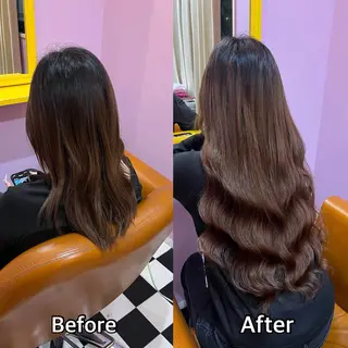 ロング シール+ちび編み込み エクステ梅田🐨のヘアスタイル