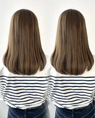 セミロング カラー 🫧ショート・レイヤ ー・縮毛矯正🫧のヘアスタイル