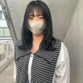 セミロング カラー salowin SHIBUYA me+店所属・kasumi/渋谷/ パーマのヘアスタイル