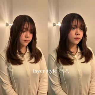 セミロング カラー ZEST kalon RINAのヘアスタイル