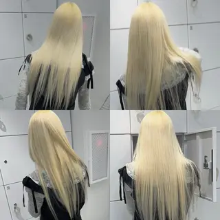 ロング カラー onyx所属・ハイトーン/ブリーチ 透明感ミルクティーのヘアスタイル