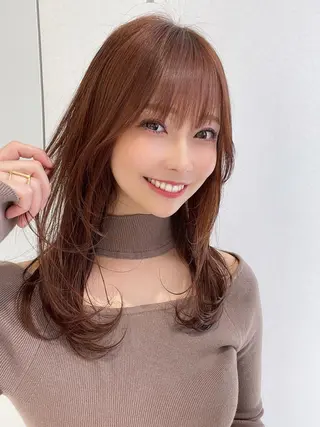 セミロング カラー COA GINZA 空也/前髪/顔まわりのヘアスタイル