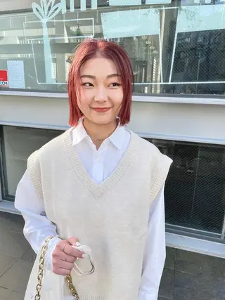 ミディアム カラー パーマ ヘアアレンジ メンズ キッズ ネイル マツエク・マツパ tatsumi/ボブ ウルフ/レイヤーのヘアスタイル