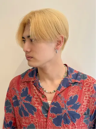 カラー メンズ 韓国ボブ/顔周り/べ ージュ/織田百華🎀のヘアスタイル