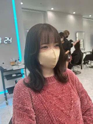 セミロング カラー junna‎🤍調布 まつ毛/眉 激安のマツエク・マツパデザイン