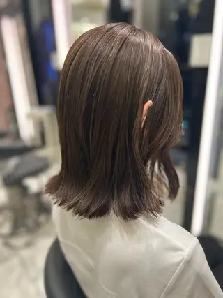 ミディアム カラー コテ巻き風パーマ✨ 韓国ヘア🤎近下菜央のヘアスタイル