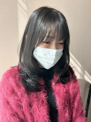 セミロング カラー hub hair レイヤー/透明感のヘアスタイル