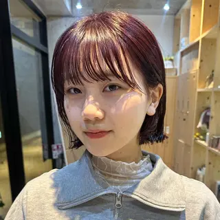 ショート カラー ボブ/レイヤー/ニュ アンスパーマ/小夏のヘアスタイル