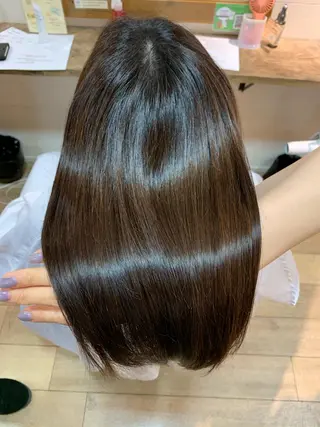 セミロング コテ巻きパーマ/韓国 パーマ/佐野のヘアスタイル