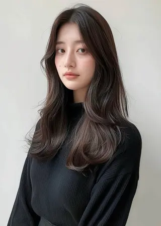 セミロング グレージュ/レイヤー ふうか　渋谷のヘアスタイル