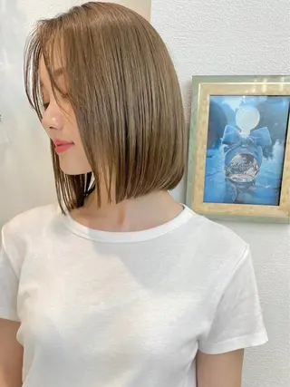 ミディアム カラー ヘアアレンジ ✨コテ巻き風パーマ ✨川合佑哉のヘアスタイル