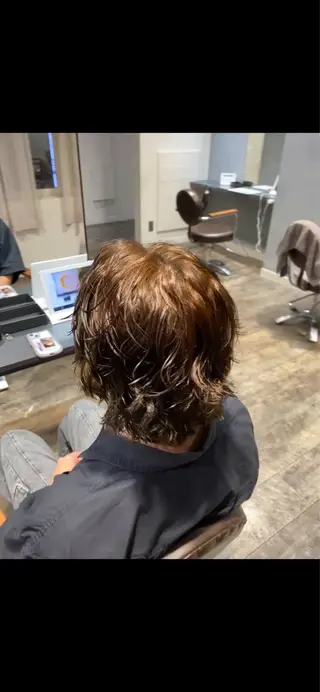 ミディアム パーマ メンズ 江﨑 翔のヘアスタイル