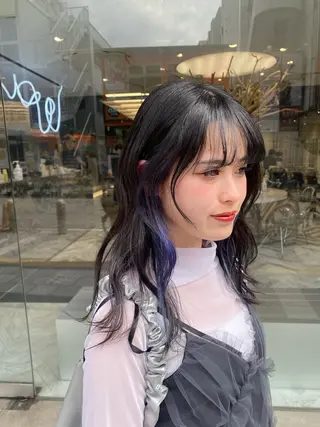 セミロング カラー カンナ【Y2Kネイル /コーンロウ】のネイルデザイン