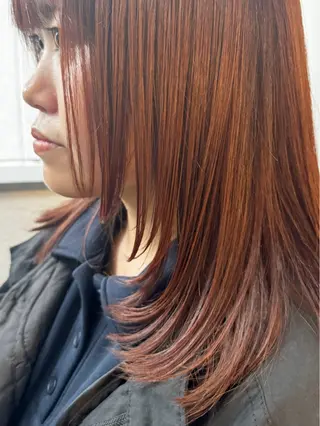ミディアム カラー 矢場町/ダブルカラー /レイヤー/アリサのヘアスタイル