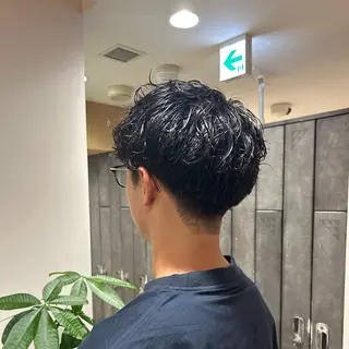 パーマ メンズ ボブレイヤー/ ブリーチ/miyuuのヘアスタイル