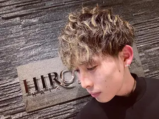 ショート パーマ メンズ 浅見 天翔のヘアスタイル